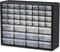 44-Drawer Plastic Drawer Storage Cabinet (Black) 6.37"D x 20"W x 15.81"H